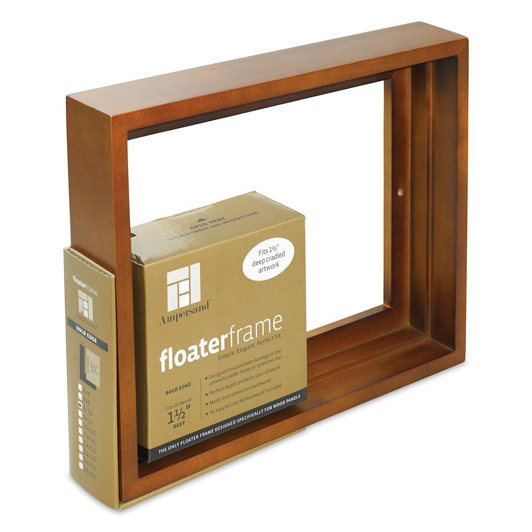 Open in modal - Ampersand Floaterframe - Bold, Walnut, 8" x 10", 1-1/2", at an angle