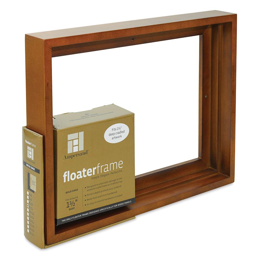 Open in modal - Ampersand Floaterframe - Bold, Walnut, 9" x 12", 1-1/2", at an angle