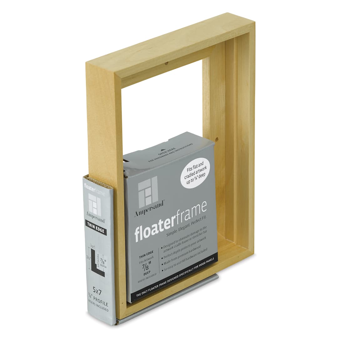 Open in modal - Ampersand Floaterframe - Thin, Maple, 5" x 7", 7/8", at an angle