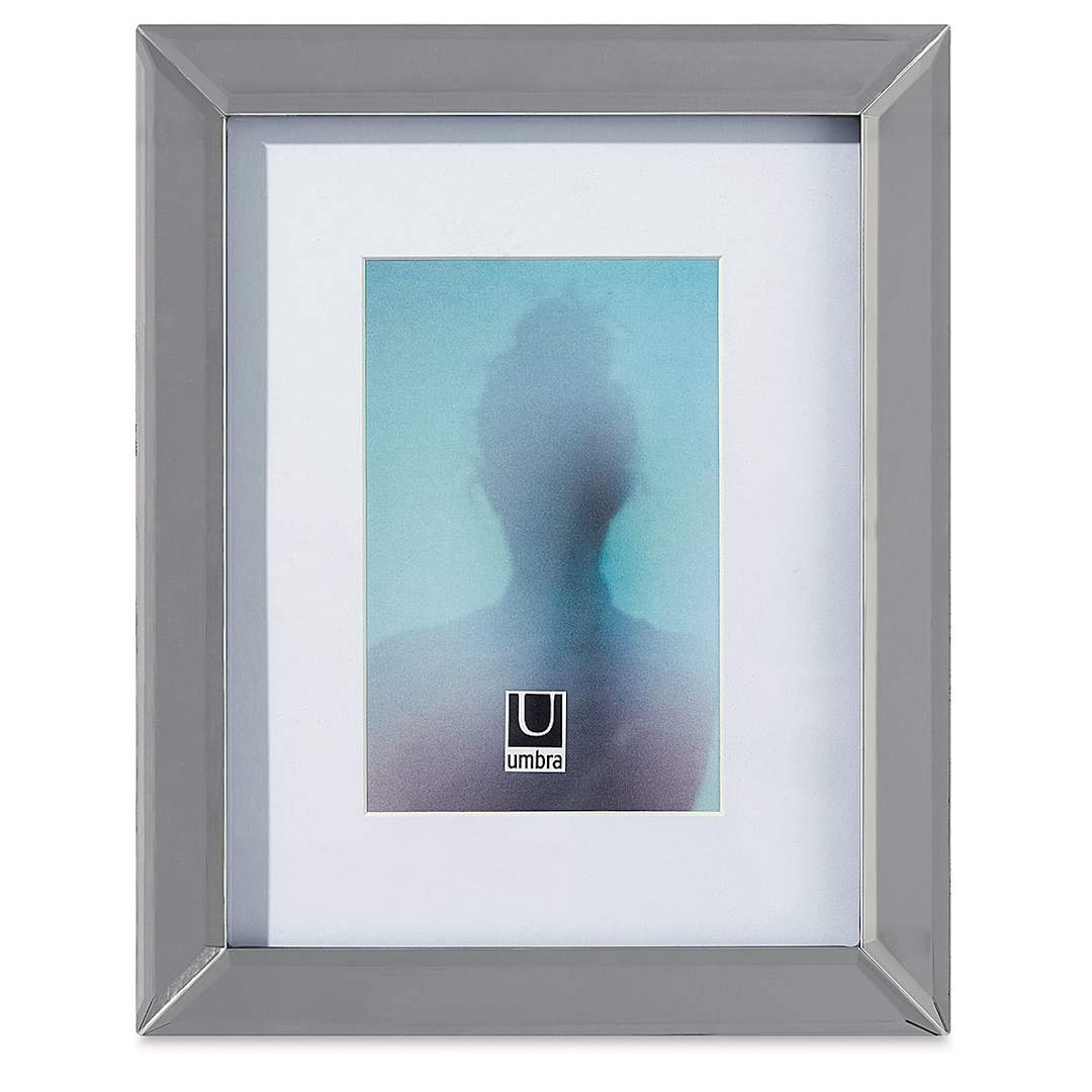 Open in modal - Umbra Mirror Frame - Front view of 8" x 10" frame with 4" x 6" mat