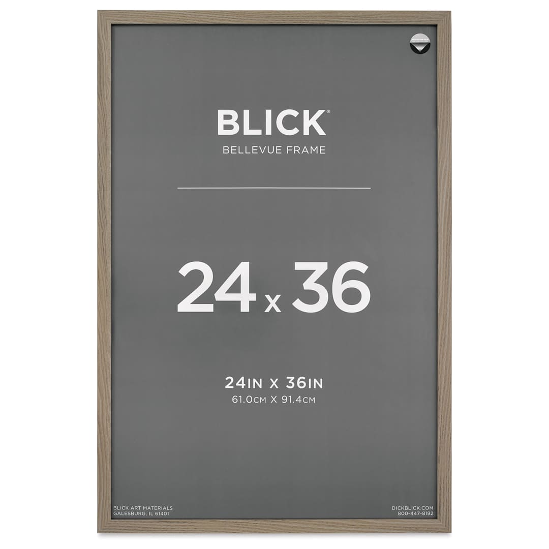 Open in modal - Blick Bellevue Frame - Grey Woodgrain, 24" x 36", front of frame