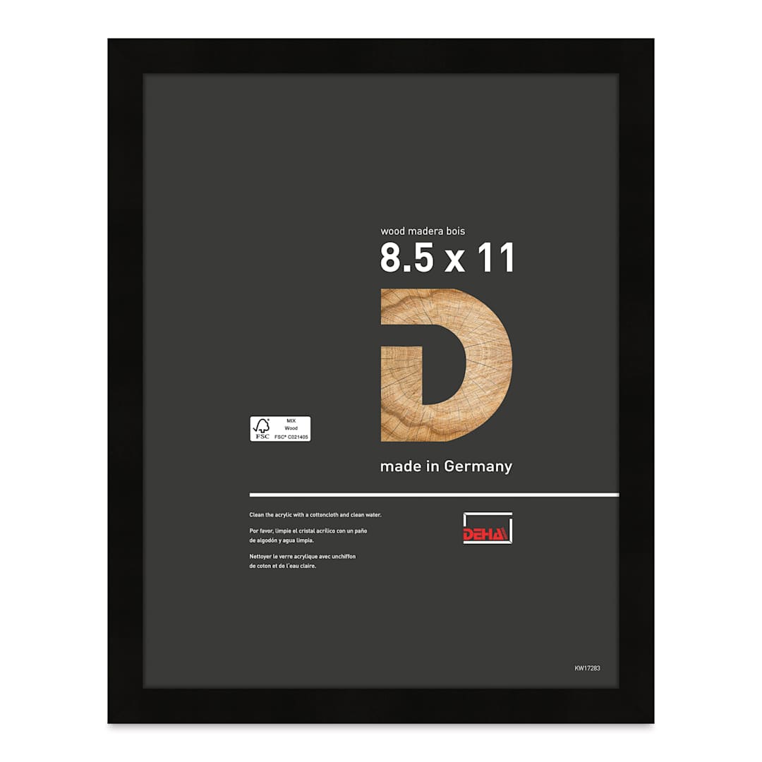 Open in modal - Deha Design Fontana Wood Frame - with Easel Back, Black, 8-1/2" x 11"
