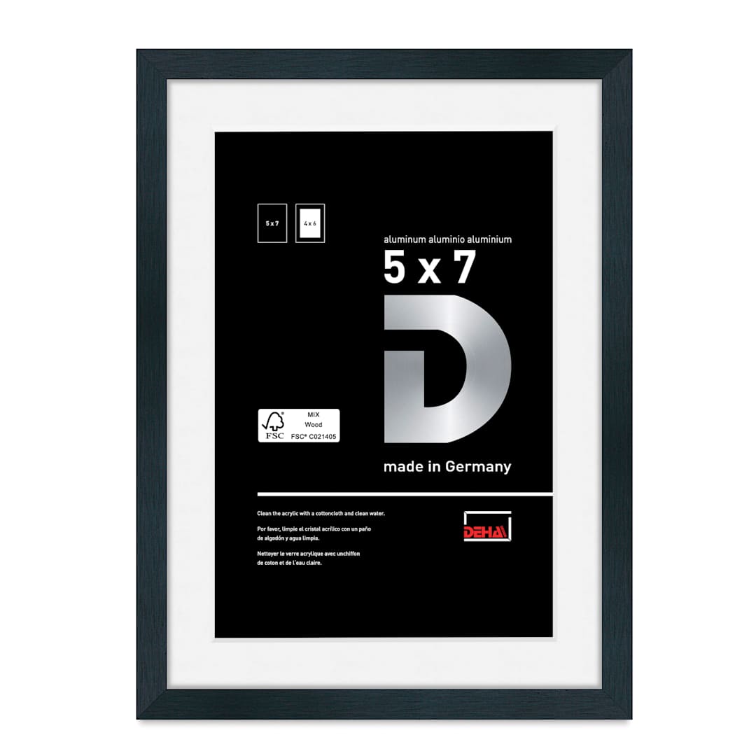 Open in modal - Deha Design Tribeca Frame - Black, 5" x 7", 4" x 6" Mat, Easel Back