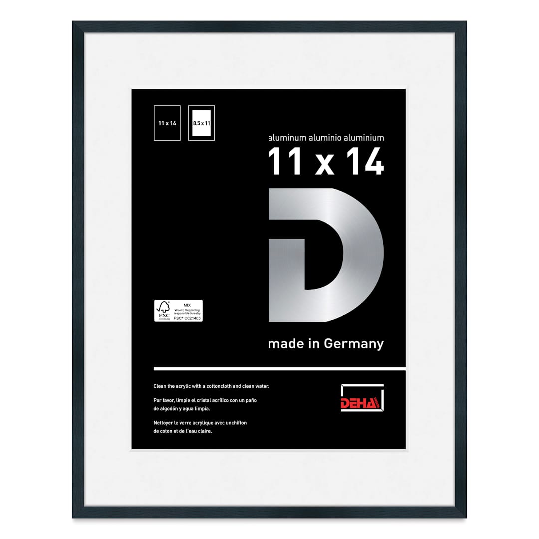 Open in modal - Deha Design Tribeca Frame - Black, 11" x 14", 8-1/2" x 11" Mat