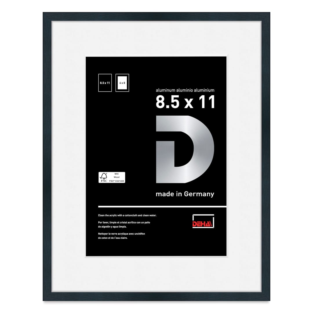 Open in modal - Deha Design Tribeca Frame - Black, 8-1/2" x 11", 6" x 8" Mat, with Easel Back