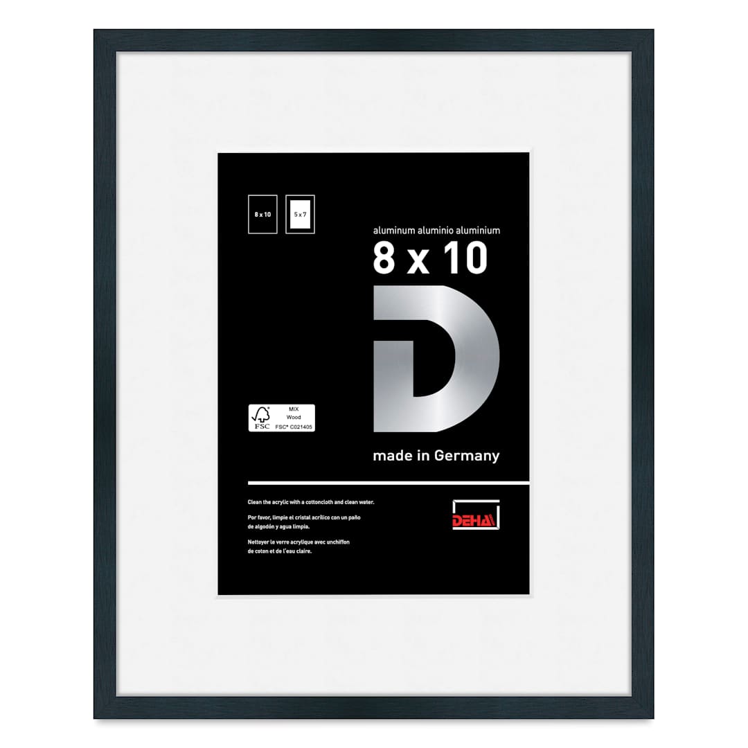 Open in modal - Deha Design Tribeca Frame - Black, 8" x 10", 5" x 7" Mat, with Easel Back