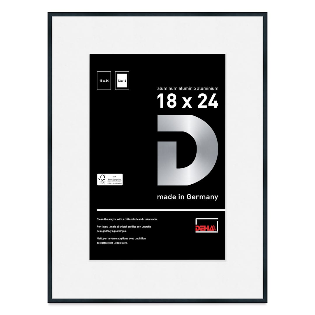 Open in modal - Deha Design Tribeca Frame - Black, 18" x 24", 12" x 18" Mat