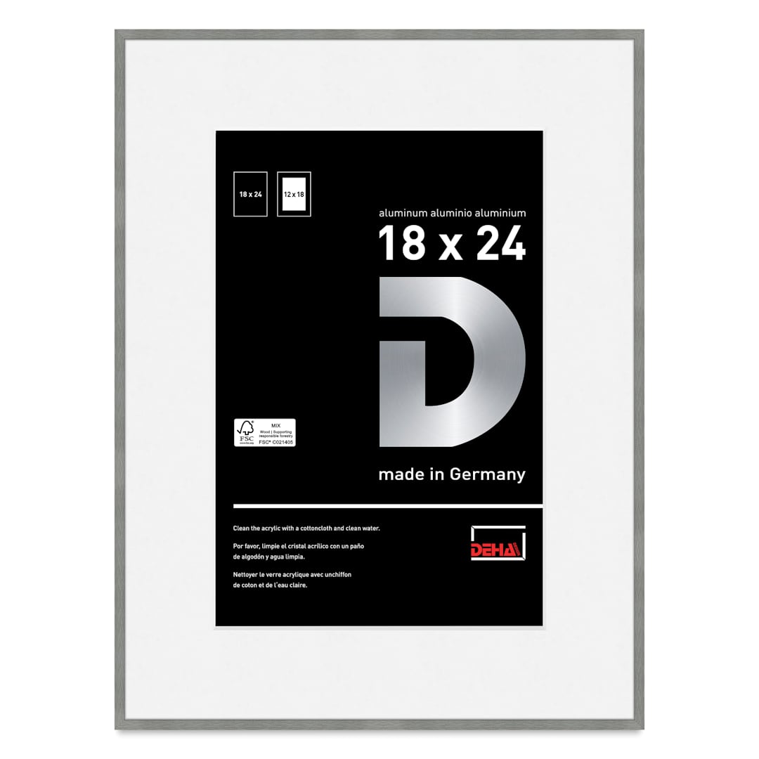 Open in modal - Deha Design Tribeca Frame - Gray, 18" x 24", 12" x 18" Mat