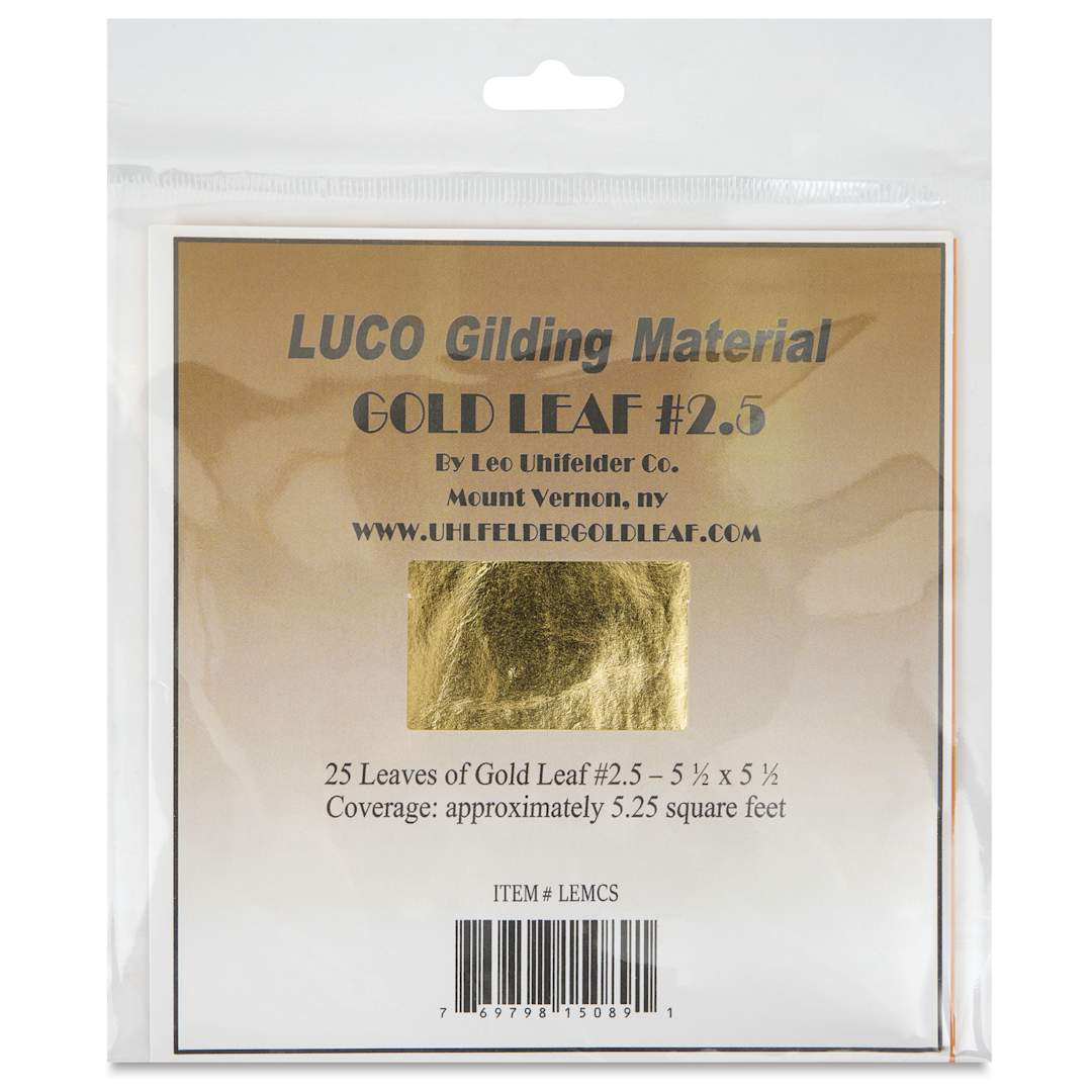 Open in modal - Luco Imitation Gold Leaf - 25 Sheets, 5-1/2" x 5-1/2" front of package