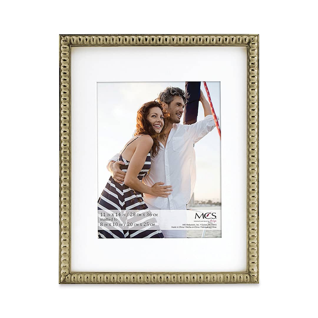 Open in modal - MCS Thin Bead Frame - Champagne, 11" x 14" w/8" x 10" Mat