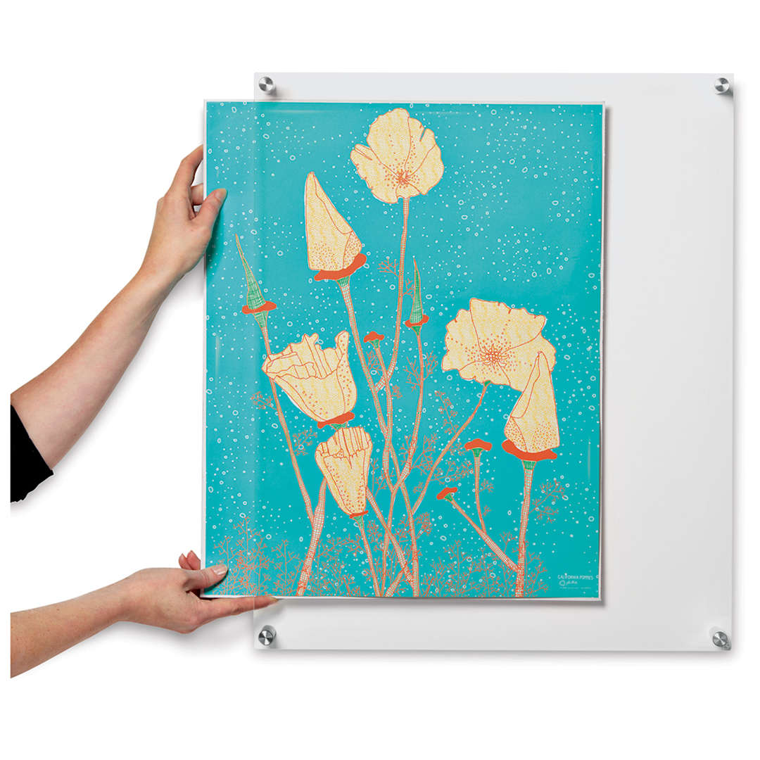 Open in modal - Wexel Art Single Panel Acrylic Display Frame - 19" x 23", with silver hardware