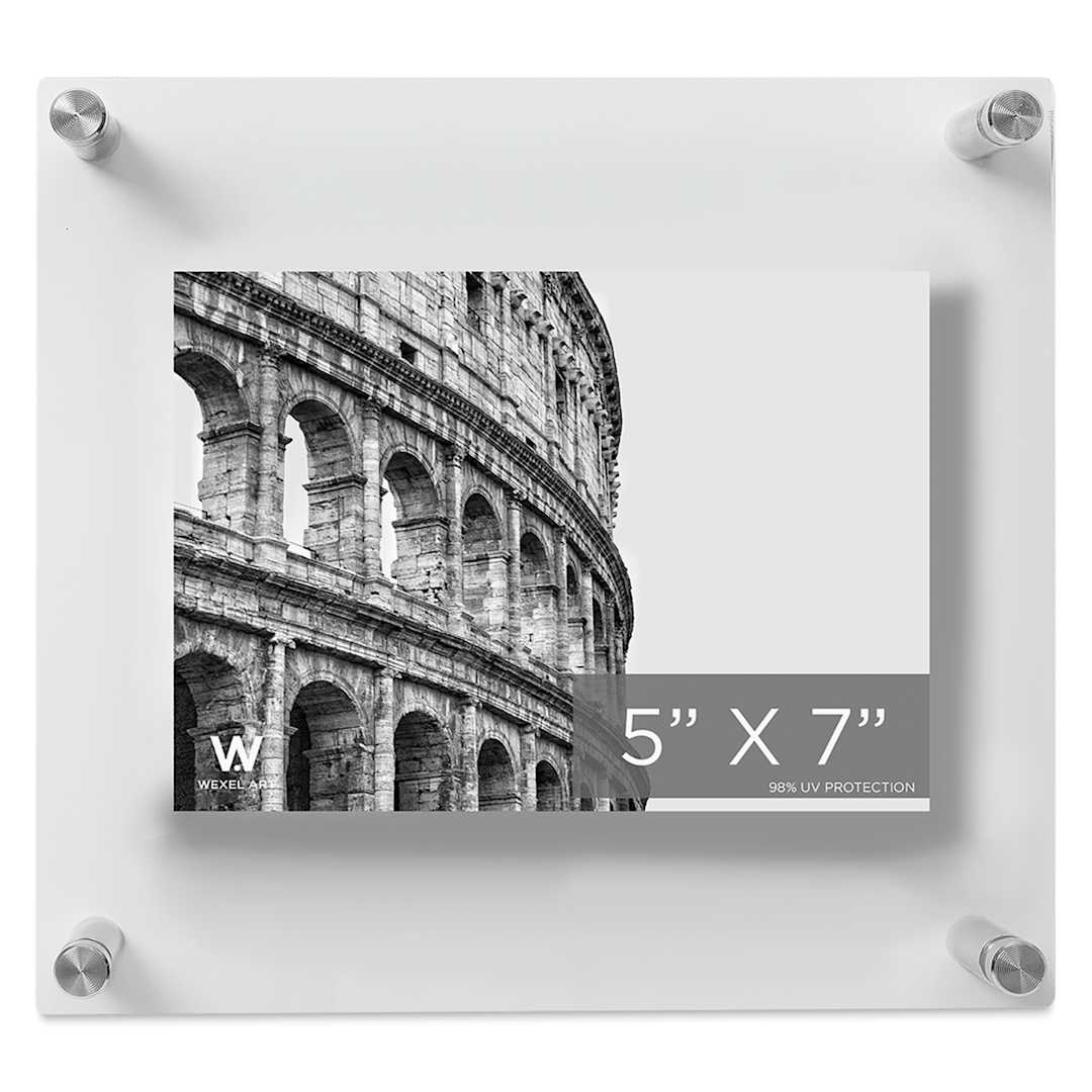 Open in modal - Wexel Art Double Panel Acrylic Display Frame - 10" x 12", Silver Hardware, front