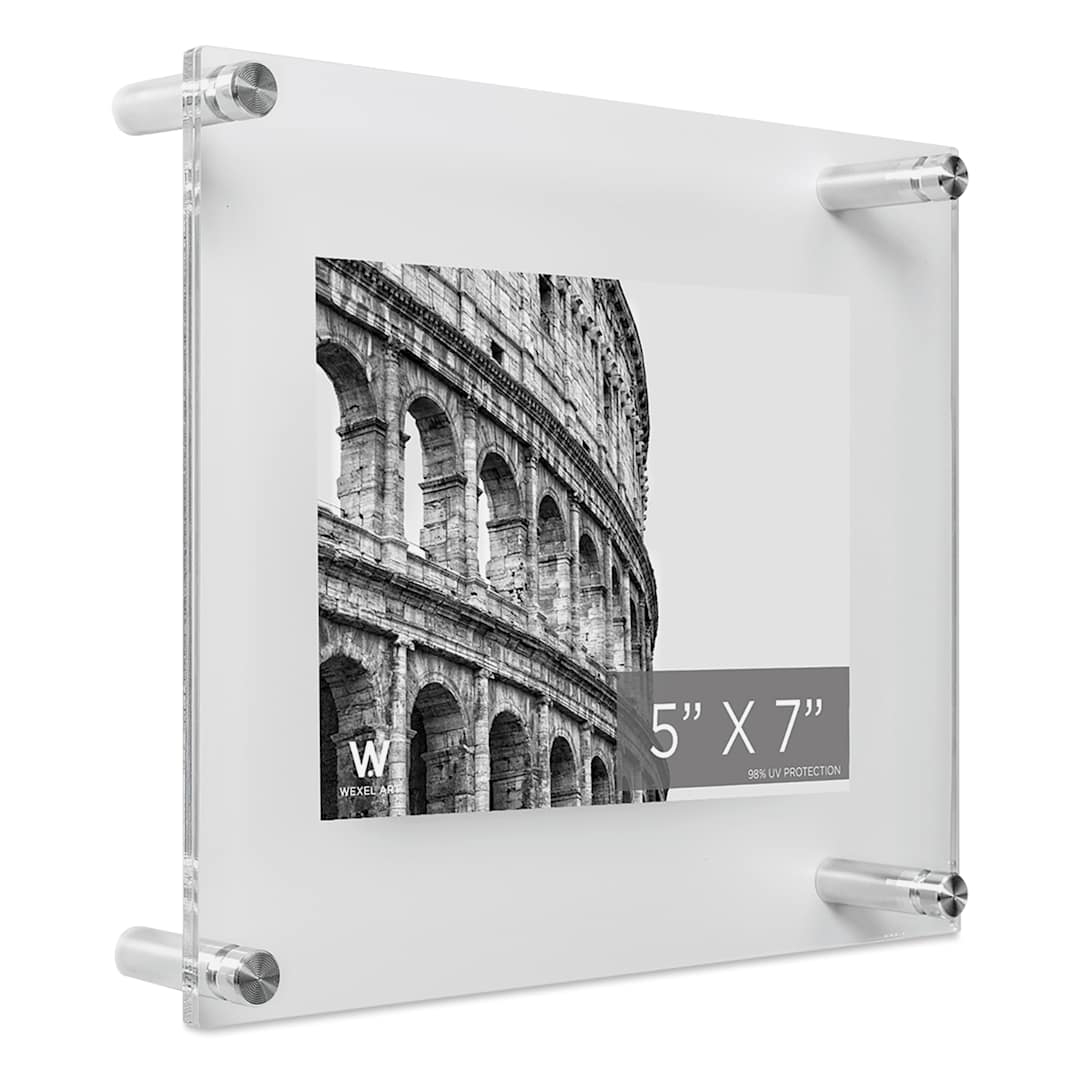Open in modal - Wexel Art Double Panel Acrylic Display Frame - 10" x 12", Silver Hardware