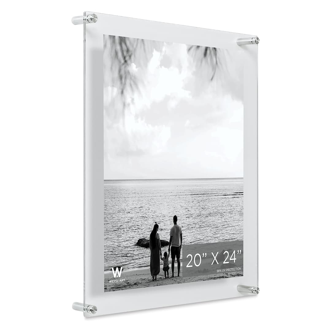 Open in modal - Wexel Art Double Panel Acrylic Display Frame - 23" x 27", Silver Hardware
