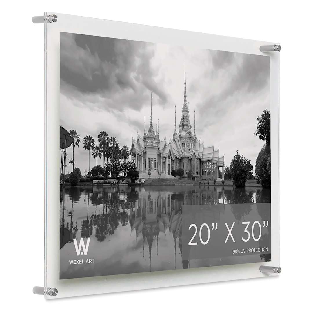 Open in modal - Wexel Art Double Panel Acrylic Display Frame - 23" x 33", Silver Hardware