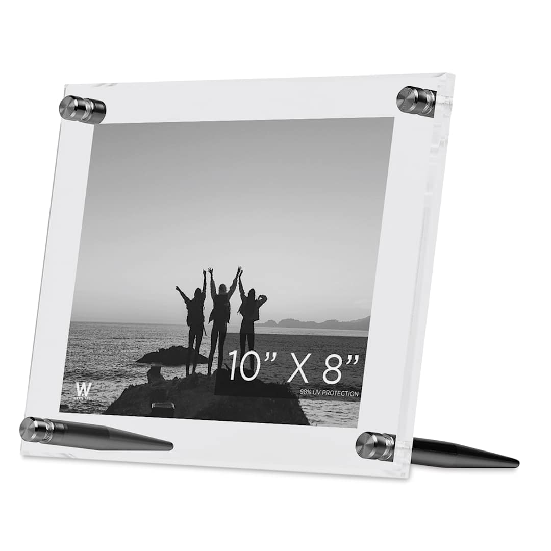 Open in modal - Wexel Art Acrylic Panel Frame - Tabletop, Graphite Hardware, 8" x 10"