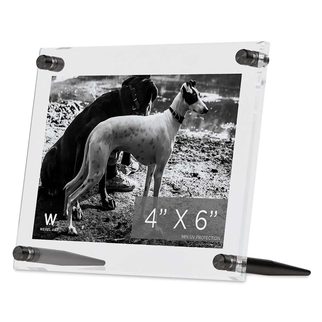 Open in modal - Wexel Art Acrylic Panel Frame - Tabletop, Graphite Hardware, 4" x 6"