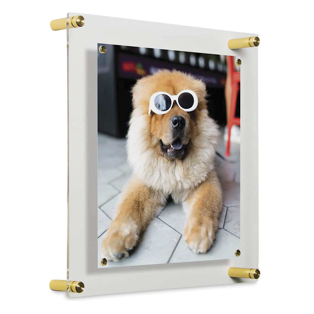 Open in modal - Wexel Art Single Panel Acrylic Display Frame - 14" x 14", with gold hardware