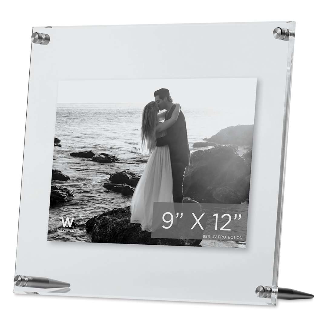 Open in modal - Wexel Art Acrylic Panel Frame - Tabletop, Silver Hardware, 9" x 12"