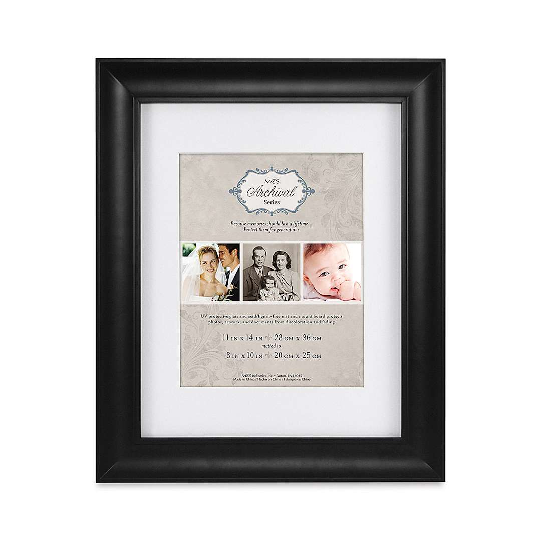 Open in modal - MCS Archival Series Frame with Mat - Front of Black 11 x 14 inch Frame