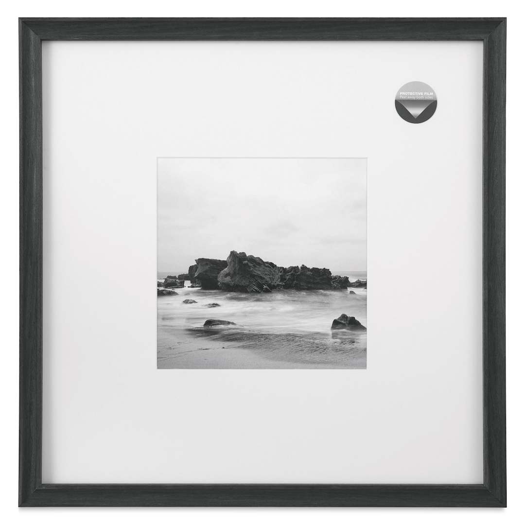 Open in modal - Blick Theo Frame with Mat - Charcoal, 16" x 16" front