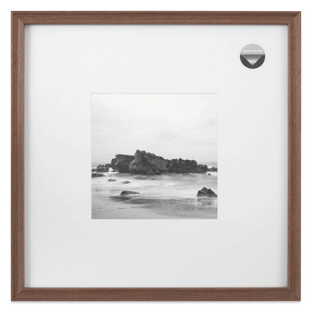 Open in modal - Blick Theo Frame with Mat - Walnut, 16" x 16" front