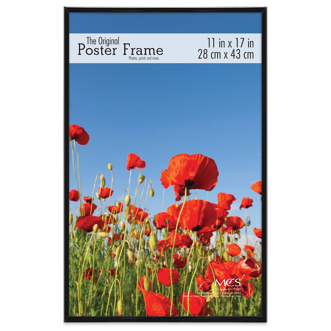 Open in modal - MCS Large Format Gloss Poster Frame - 11" x 17" x 5/32", Black (Front of frame)
