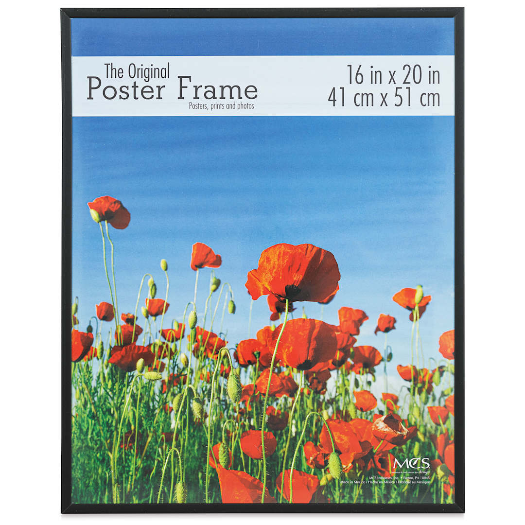 Open in modal - MCS Large Format Gloss Poster Frame - 16" x 20" x 5/32", Black