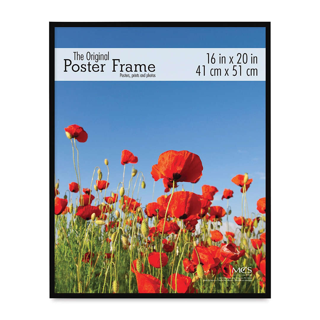 Open in modal - MCS Large Format Matte Poster Frame - 16" x 20" x 5/32", Black, front of the frame