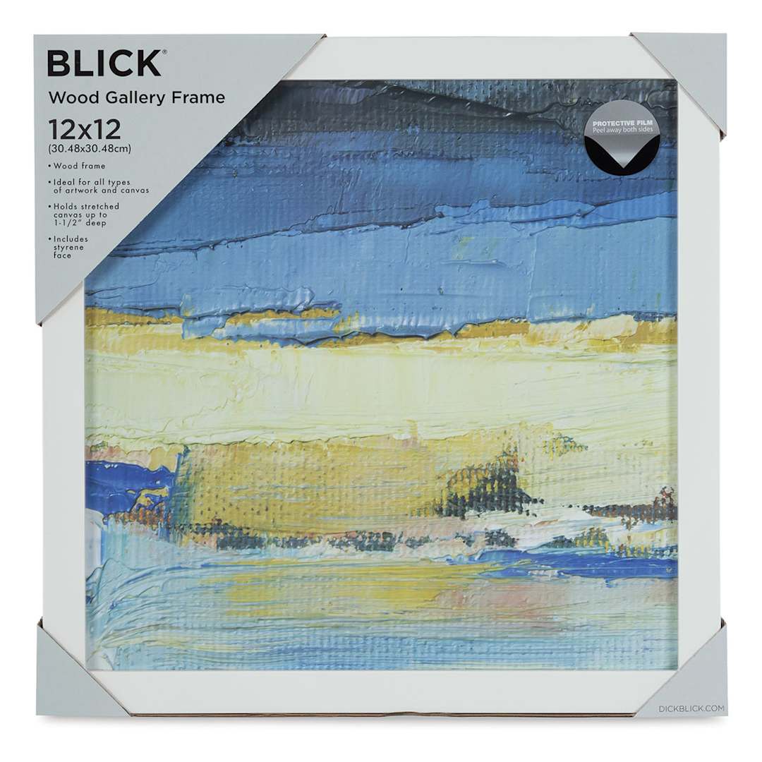 Open in modal - Blick Wood Gallery Frame - White, 12'' x 12''