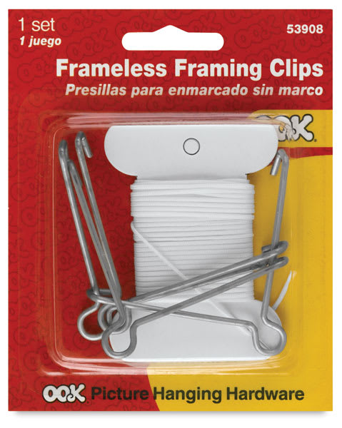 Open in modal - Frameless Framing Clips - Front of blister package of set of 4 clips