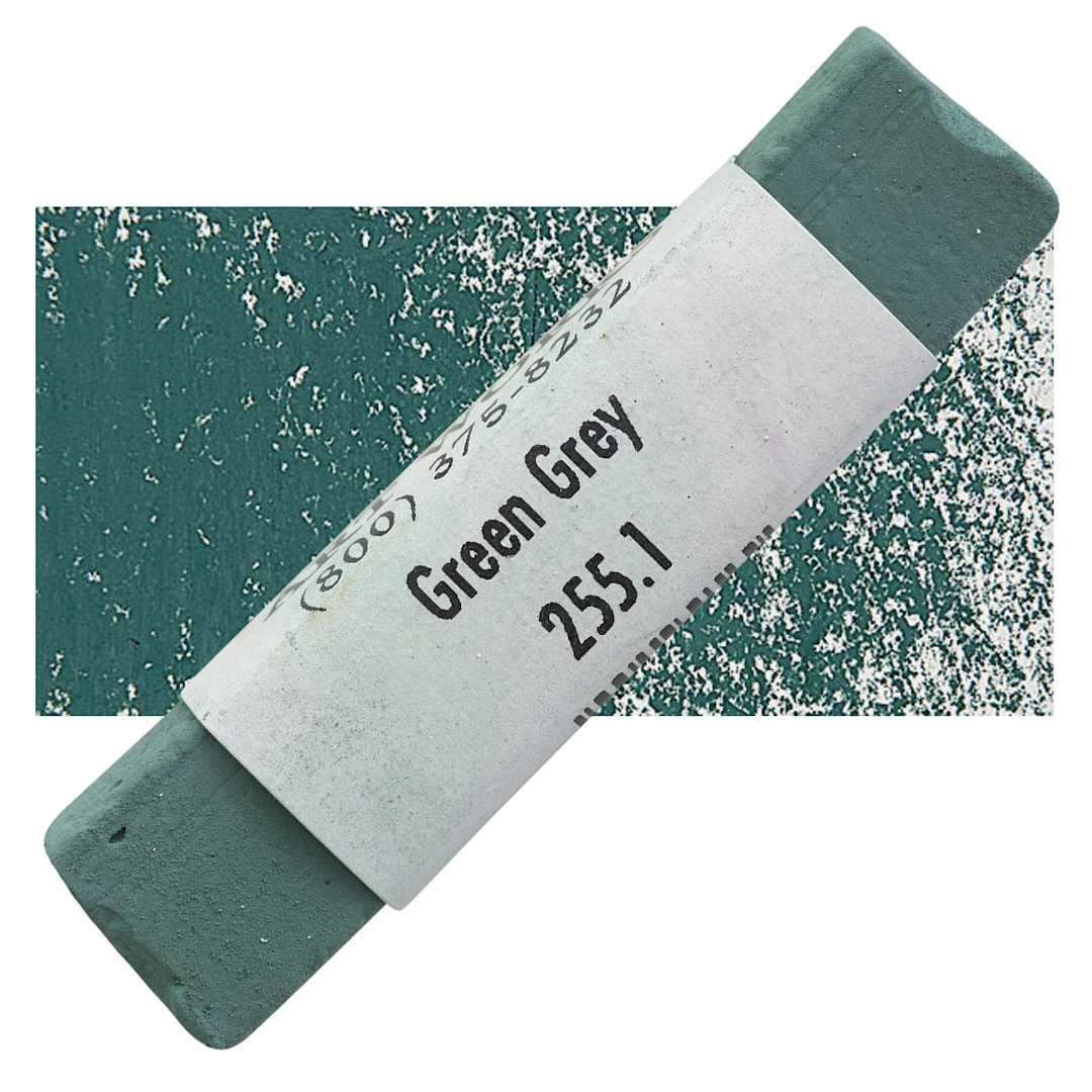 Open in modal - Great American Handmade Pastel - Green Gray 1, 255.1 pastel and swatch