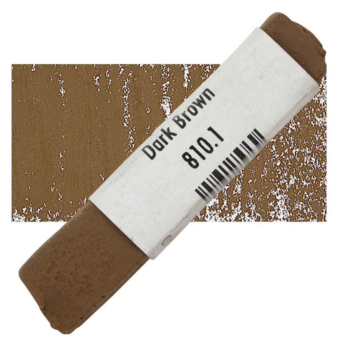 Open in modal - Great American Handmade Pastel - SOM Dark Brown 1, 810.1 pastel and swatch