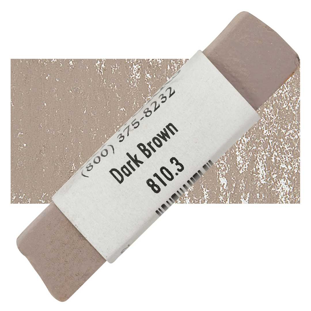 Open in modal - Great American Handmade Pastel - SOM Dark Brown 3, 810.3 pastel and swatch