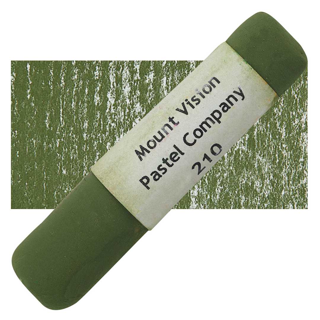 Open in modal - Mount Vision Handmade Pastel - Green Umber 210 pastel and swatch
