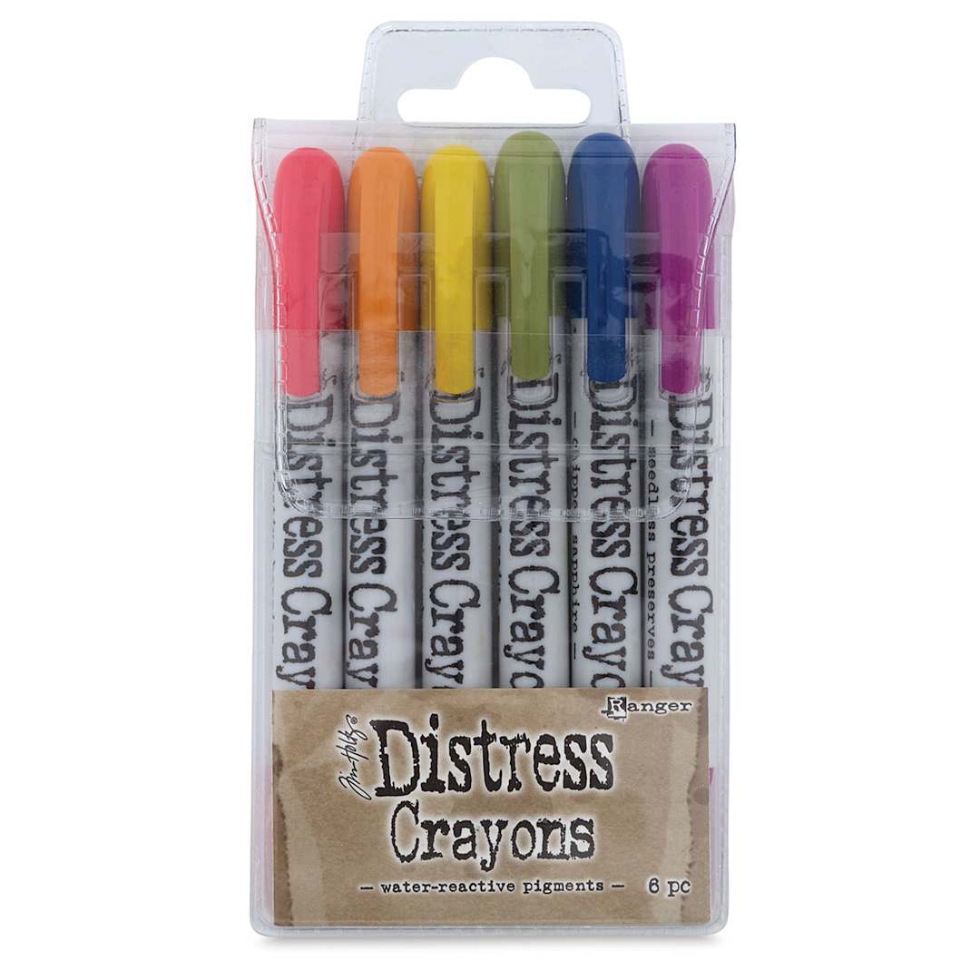 Open in modal - Ranger Tim Holtz Distress Crayons - Front of package of Set of 6 Muted Crayons