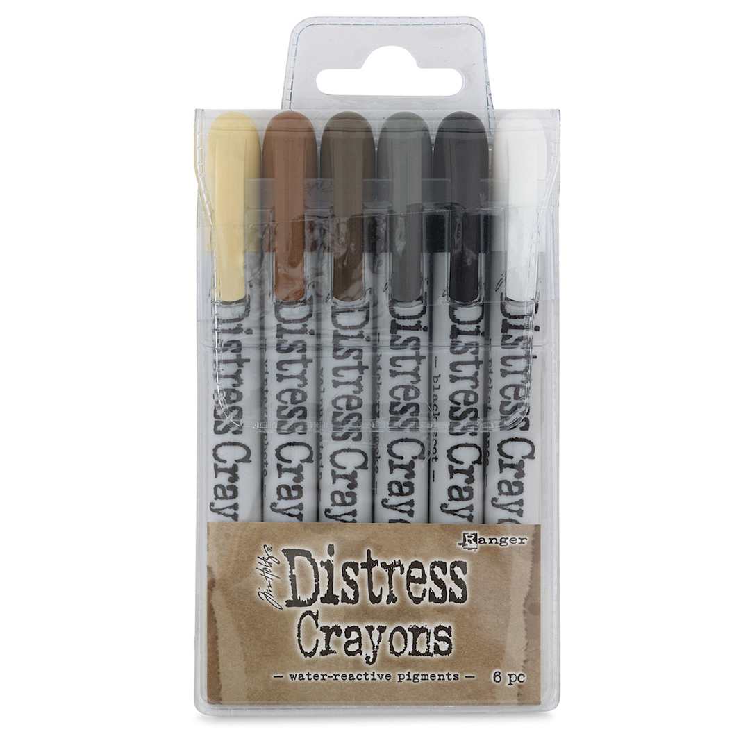 Open in modal - Ranger Tim Holtz Distress Crayons - Front of package of Set of 6 Neutral Crayons
