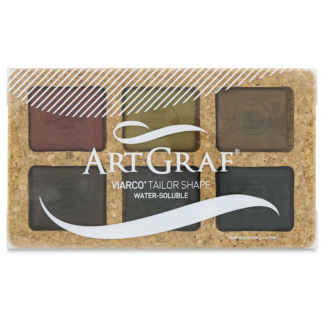 Open in modal - ArtGraf Viarco Pigmented Tailor Chalk - Front of Earth Tone Set of 6 package shown