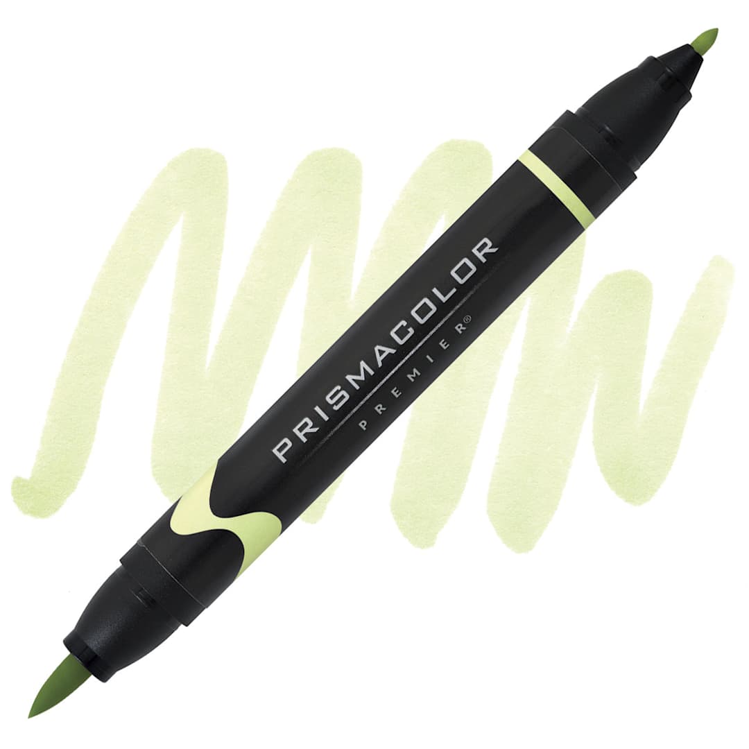 Open in modal - Prismacolor Premier Dual-Ended Brush Tip Marker - Avocado (marker and swatch)