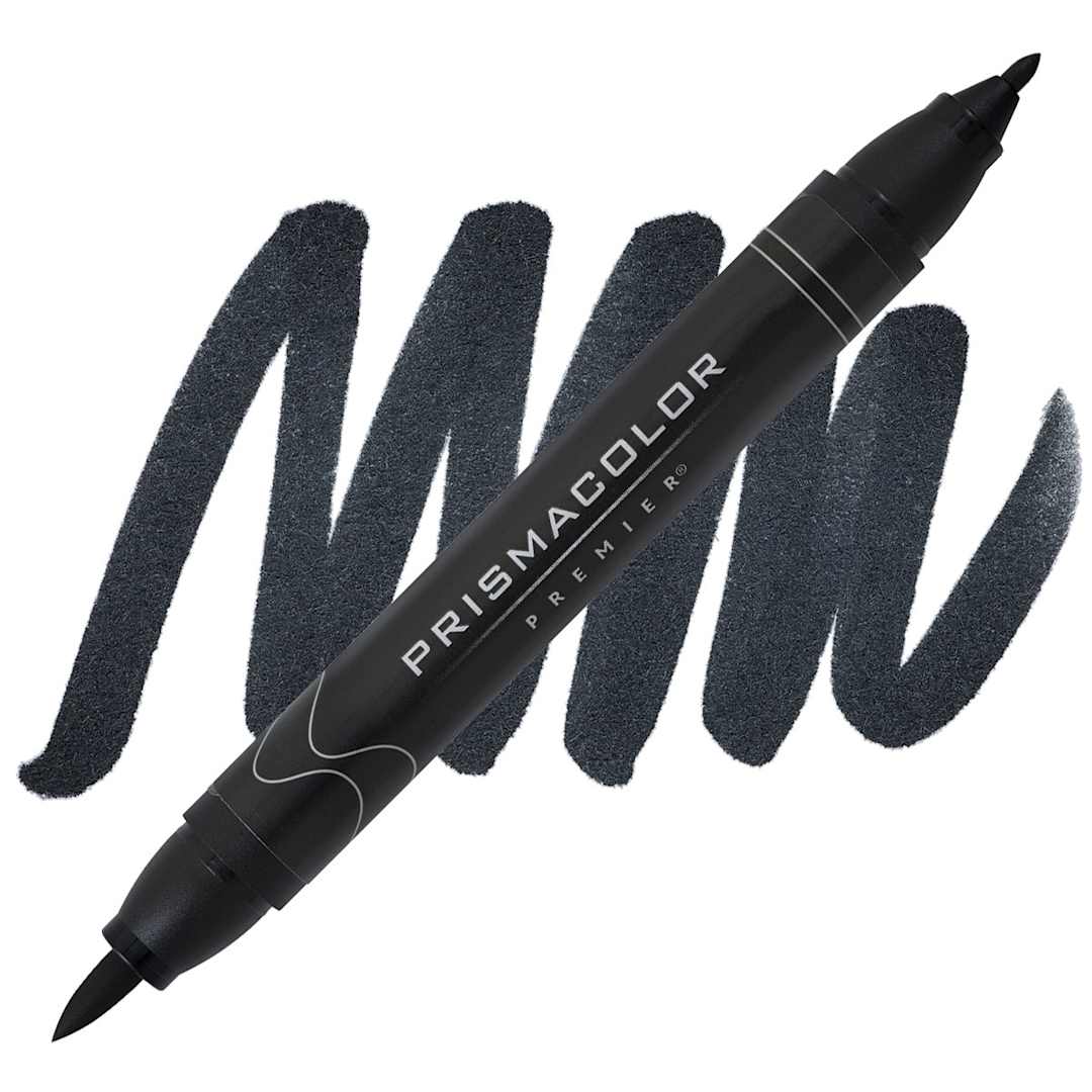 Open in modal - Prismacolor Premier Dual-Ended Brush Tip Marker - Black marker and swatch