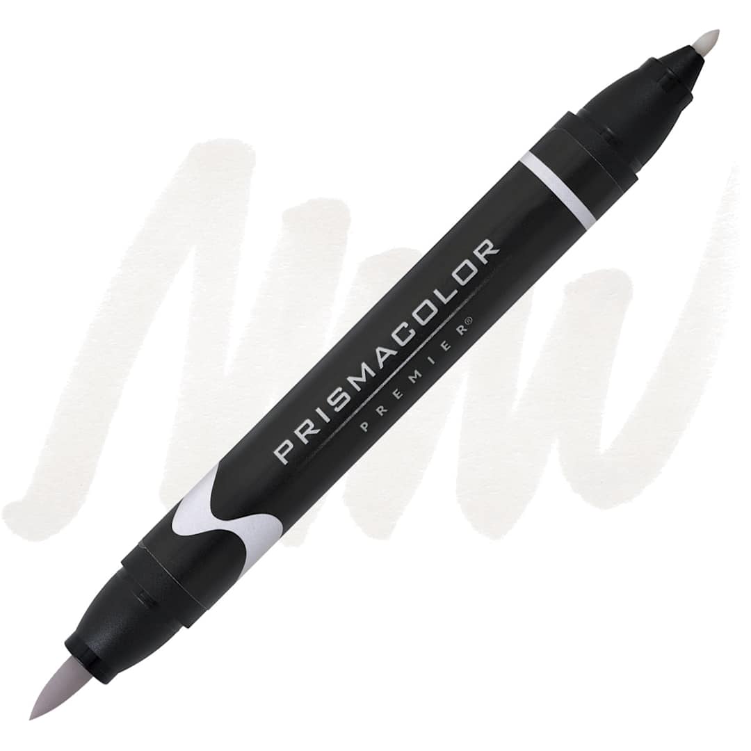 Open in modal - Prismacolor Premier Dual-Ended Brush Tip Marker - Warm Grey 10% (marker and swatch)