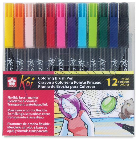 Open in modal - Sakura Koi Coloring Brush Pens - Set of 12 