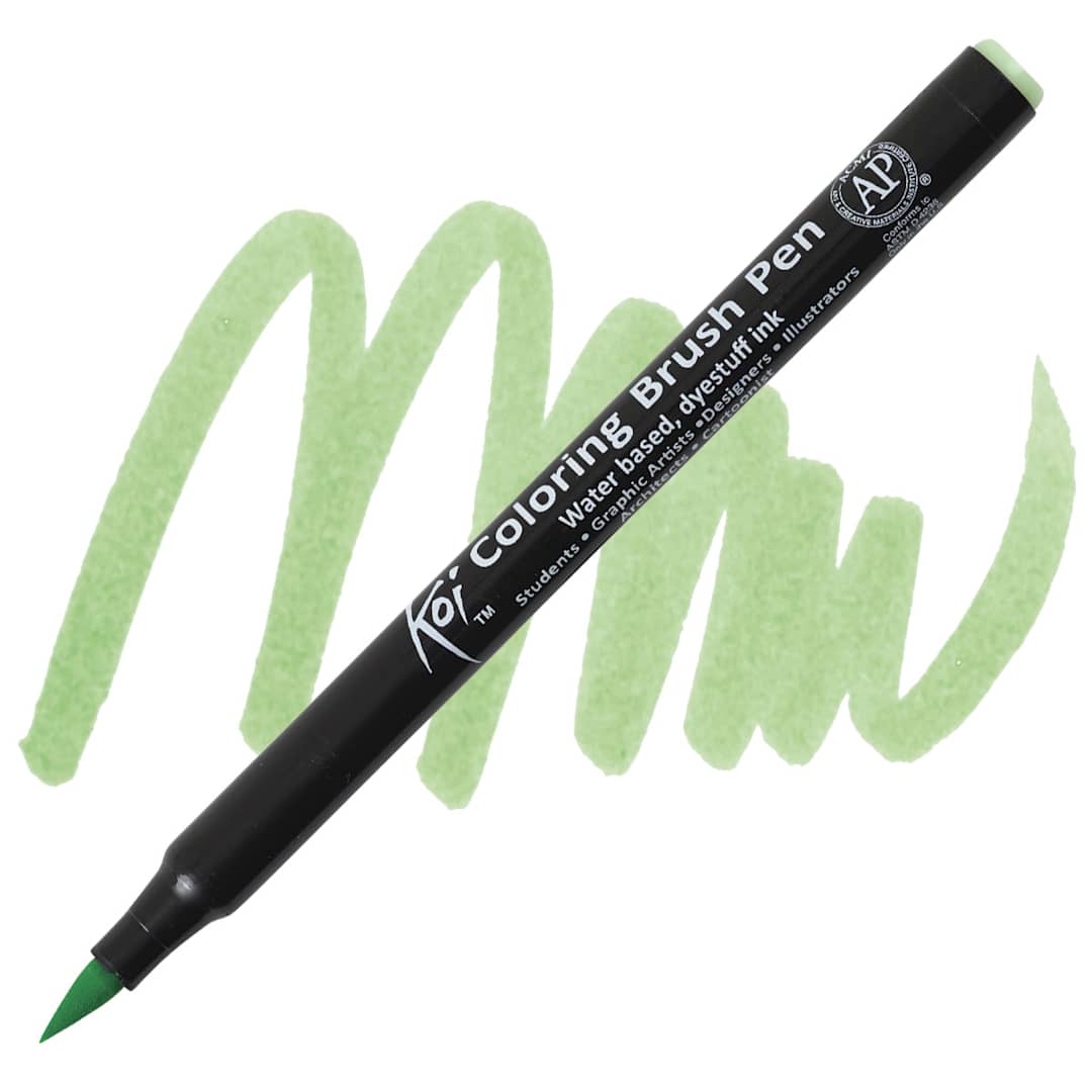Open in modal - Sakura Koi Coloring Brush Pen - Ice Green pen and swatch