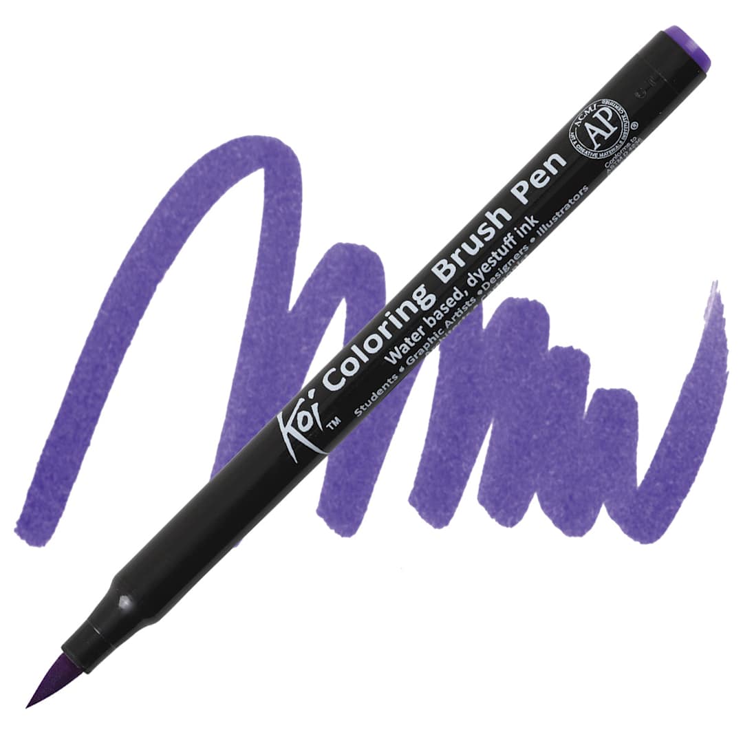 Open in modal - Sakura Koi Coloring Brush Pen - Light Purple pen and swatch
