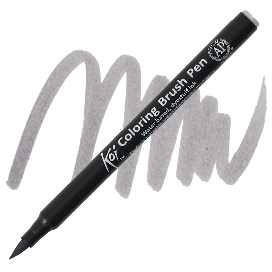 Open in modal - Sakura Koi Coloring Brush Pen - Light Warm Gray pen and swatch