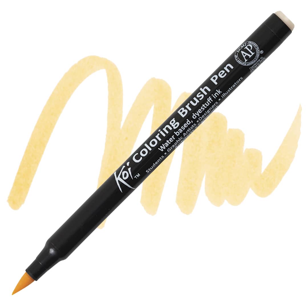 Open in modal - Sakura Koi Coloring Brush Pen - Naples Yellow pen and swatch