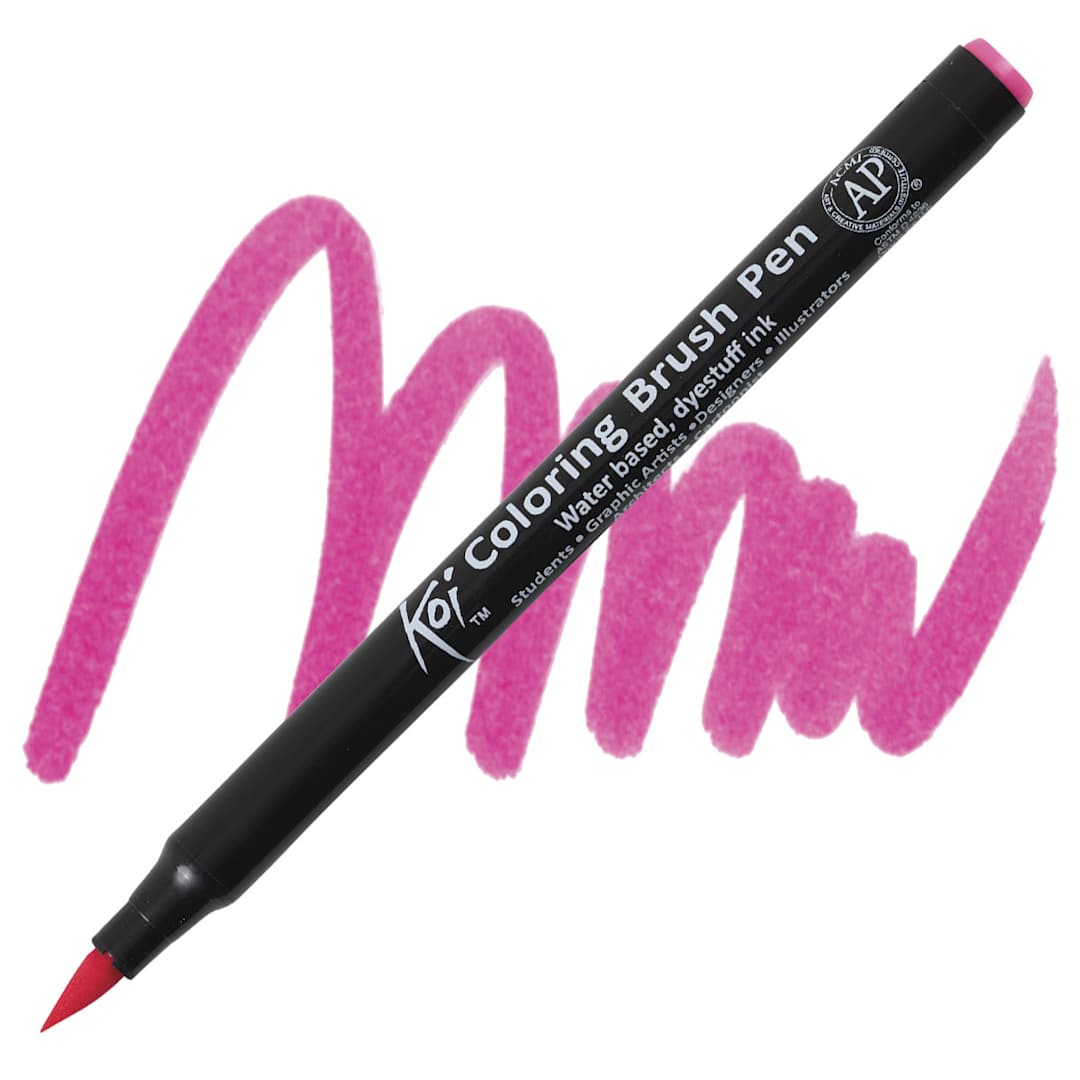 Open in modal - Sakura Koi Coloring Brush Pen - Pink pen and swatch