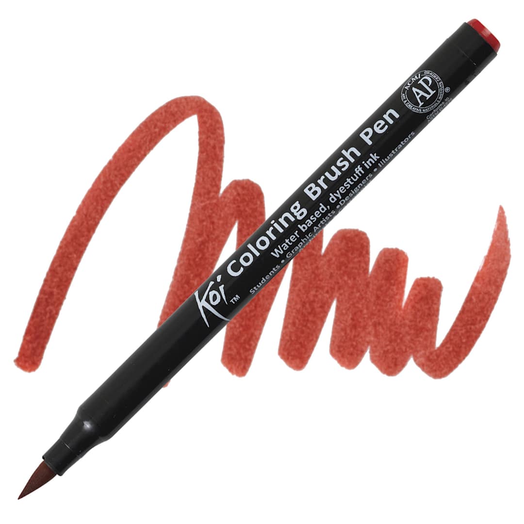 Open in modal - Sakura Koi Coloring Brush Pen - Red pen and swatch