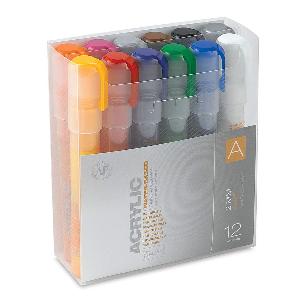 Open in modal - Montana Acrylic Markers - Set of 12, Set A, Fine Point