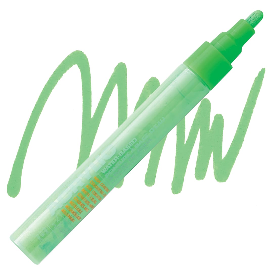 Open in modal - Montana Acrylic Marker - 2 mm Tip, Acid Green marker and swatch